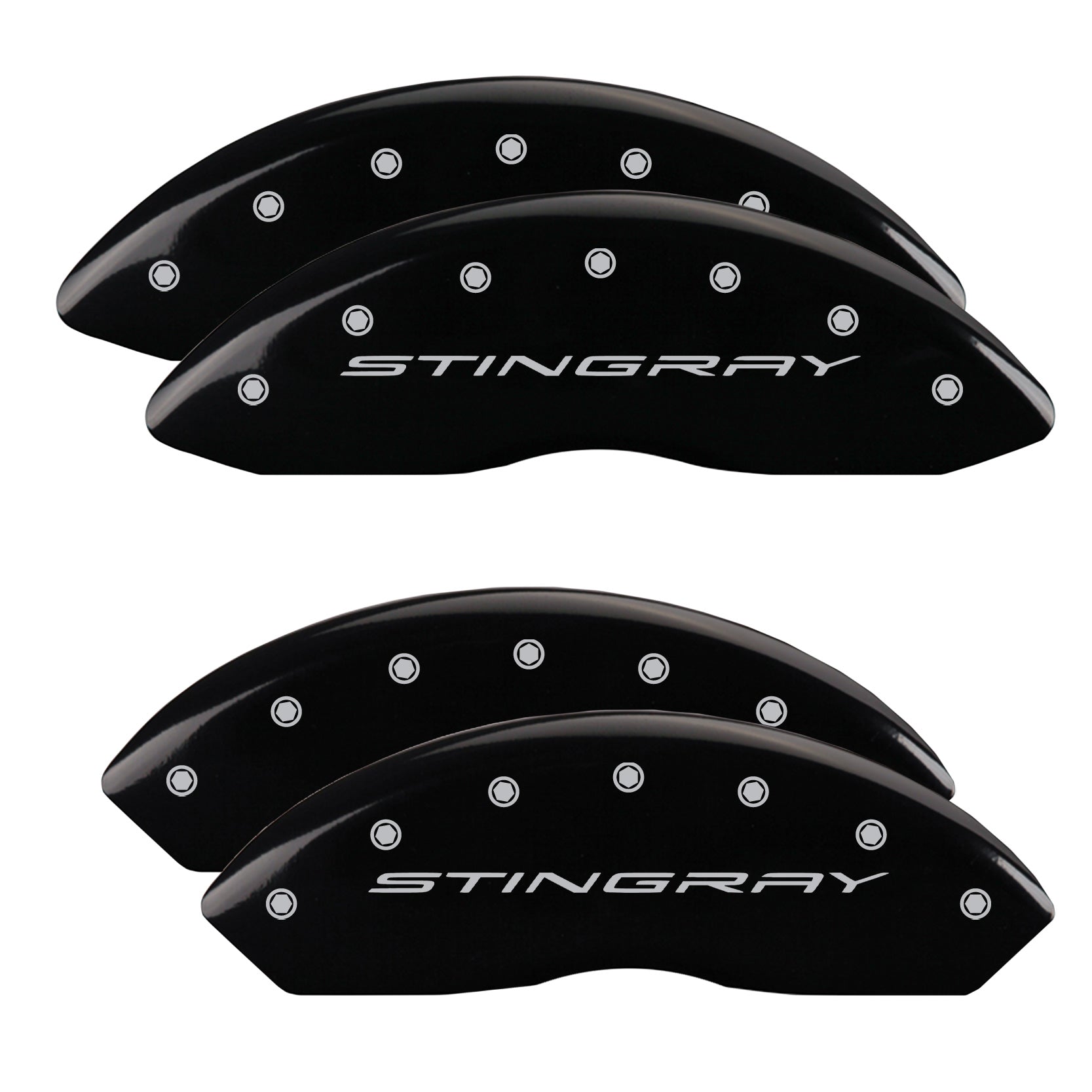 STINGRAY Wordmark C8, Black - C8 Corvette 4-Piece MGP Brake Caliper Covers