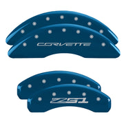 C7 Corvette Script Front / Z51 Rear, Blue - C7 Corvette Stingray MGP Brake Caliper Covers
