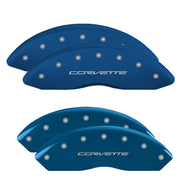 C7 Corvette Script, Blue - C7 Corvette Stingray MGP Brake Caliper Covers