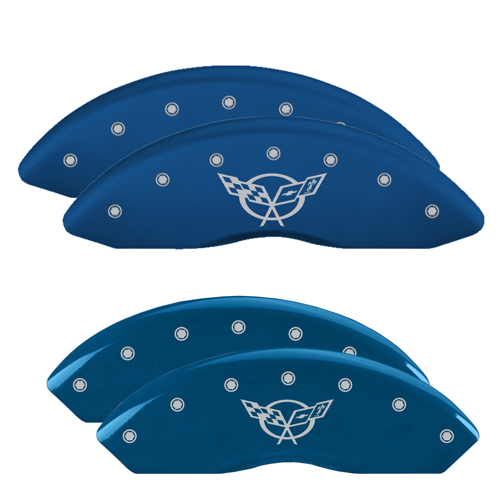 C5 Cross Flags Emblem, Blue - C5 Corvette MGP Brake Caliper Covers