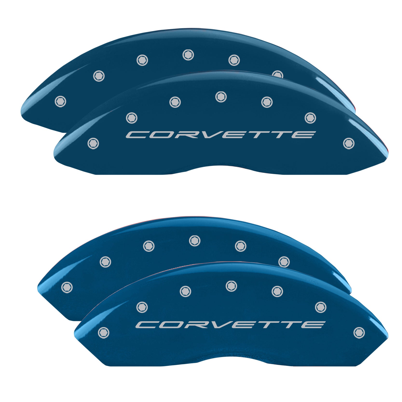 Corvette C8 Logo, Blue - C8 Corvette 4-Piece MGP Brake Caliper Covers
