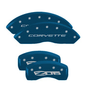 C5 Corvette Script Front / Z06 Rear, Blue - C5 Corvette MGP Brake Caliper Covers