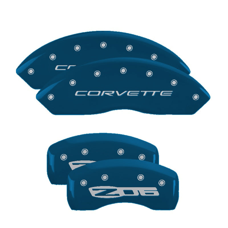 C5 Corvette Script Front / Z06 Rear, Blue - C5 Corvette MGP Brake Caliper Covers