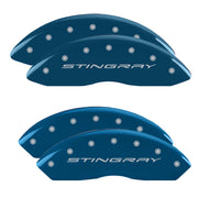 STINGRAY Wordmark C8, Blue - C8 Corvette 4-Piece MGP Brake Caliper Covers