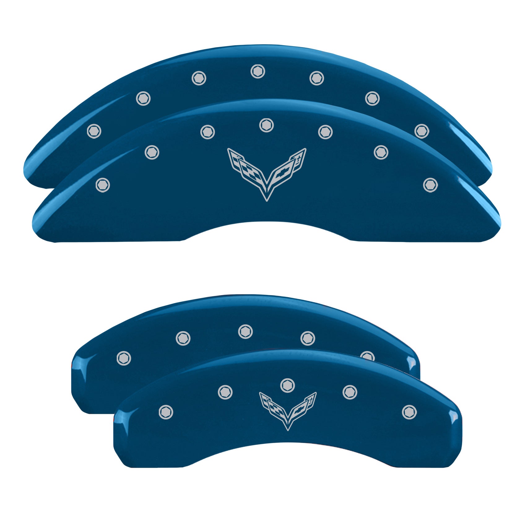 C7 Cross Flags Emblem, Blue - C7 Corvette Stingray MGP Brake Caliper Covers