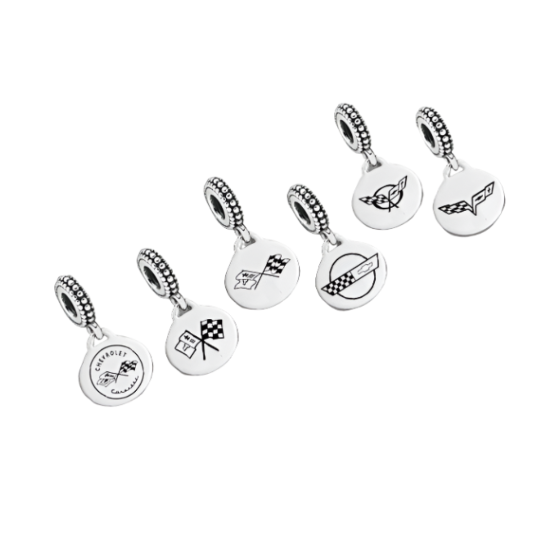 C1-C6 Corvette Pandora-Style Dangle Bead Charms
