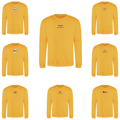 Corvette Embroidered Crew Neck Sweatshirt - Gold
