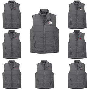 Corvette Logo Embroidered Puffer Vest - Shadow Grey