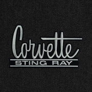 Lloyd Corvette Stingray (1966-67) Silver Letters on Black APP - C2 Corvette floor mat emblem