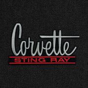 Lloyd Corvette Stingray (1966-67) Red Letters on Black APP - C2 Corvette floor mat emblem
