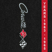 Lloyd Corvette Applique (1963-65) Sideways Logo Faces Door Sill - C2 Corvette floor mat emblem