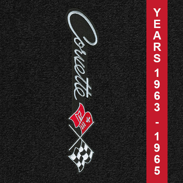 Lloyd Corvette Applique (1963-65) Sideways Logo Faces Door Sill - C2 Corvette floor mat emblem