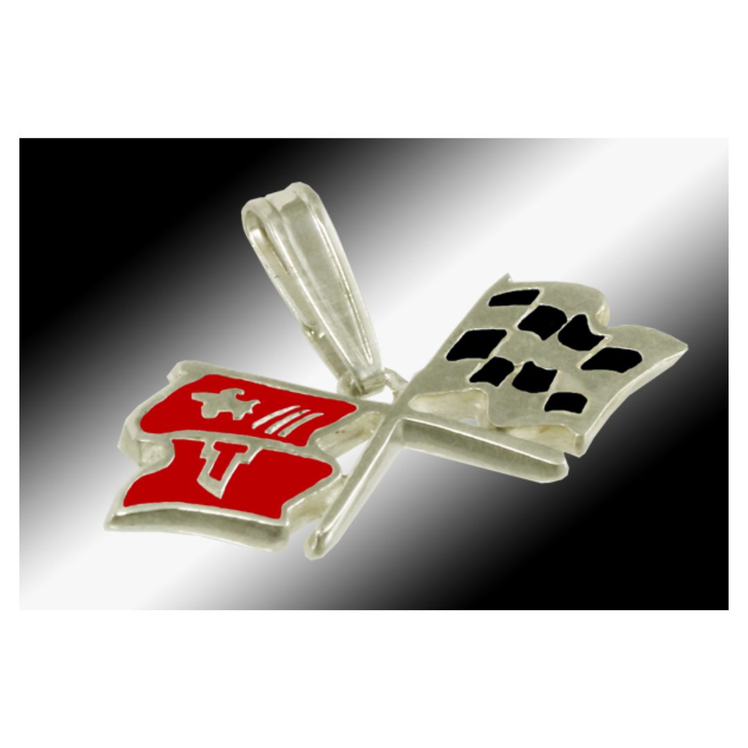 C3 Corvette Emblem Pendant - Sterling Silver