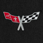 Lloyd Corvette Crossed Flags Applique 1976-79 - C3 Corvette floor mat emblem