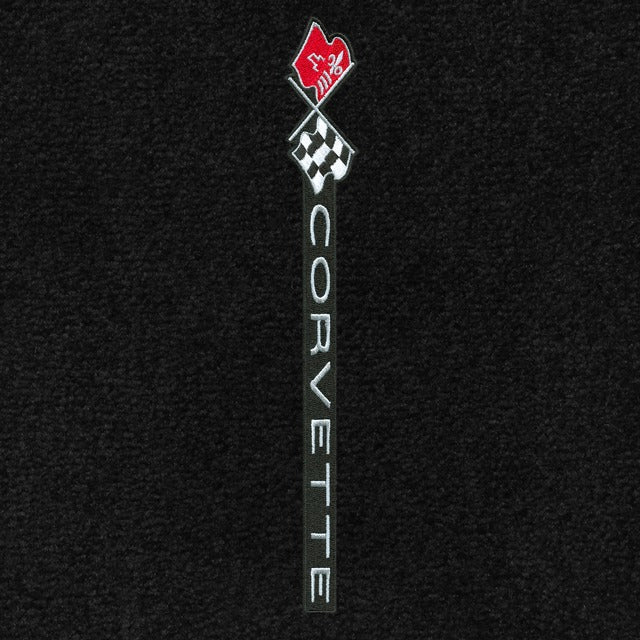Lloyd Corvette Sideways Applique Logo Faces Door Sill - C3 Corvette floor mat emblem