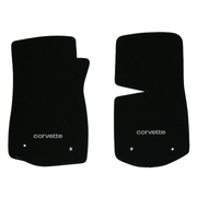 1980-1982 C3 Corvette Lloyd front floor mats - Black with Corvette Word Logo