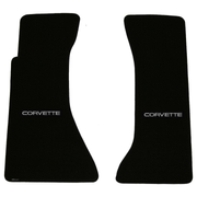 1984-1990 C4 Corvette Lloyd front floor mats - Black with Corvette Word Logo