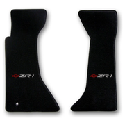 1995 C4 Corvette ZR-1 Lloyd front floor mats - Red ZR-1 Bowtie Logo
