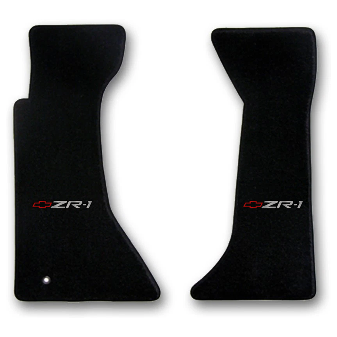 1995 C4 Corvette ZR-1 Lloyd front floor mats - Red ZR-1 Bowtie Logo