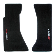1984-1990 C4 Corvette Lloyd front floor mats - Red ZR-1 Bowtie Logo