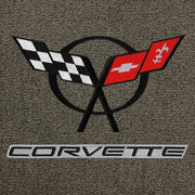 Lloyd C5 Corvette Double Logo Applique Black/Grey - C5 Corvette floor mat emblem