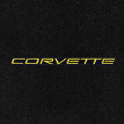 Lloyd Corvette Word Applique Yellow on Black (1997-04) - C5 Corvette floor mat emblem