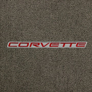 Lloyd Corvette Word Applique Red on Grey (1997-04) - C5 Corvette floor mat emblem