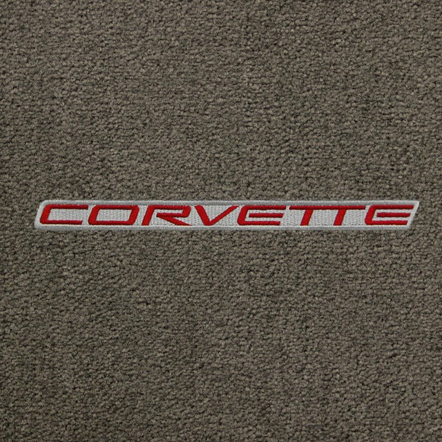 Lloyd Corvette Word Applique Red on Grey (1997-04) - C5 Corvette floor mat emblem