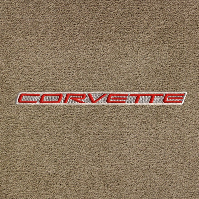 Lloyd Corvette Word Applique Red on Beige (1997-04) - C5 Corvette floor mat emblem