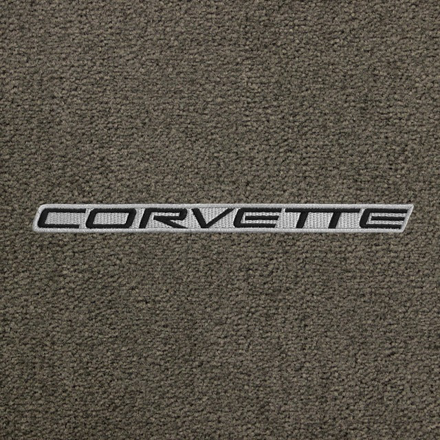 Lloyd Corvette Word Applique Black on Grey (1997-04) - C5 Corvette floor mat emblem
