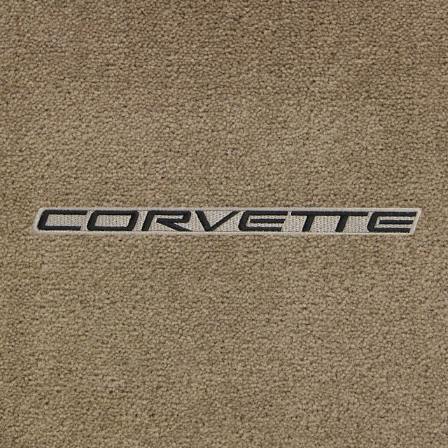 Lloyd Corvette Word Applique Black on Beige (1997-04) - C5 Corvette floor mat emblem