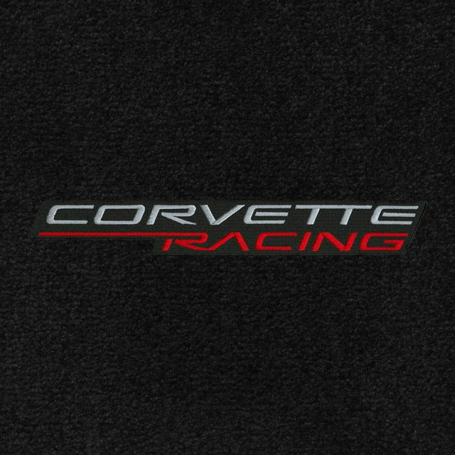 Lloyd Corvette Racing Logo Applique - Silver-Red Black Background C5 (1997-04) - C5 Corvette floor mat emblem