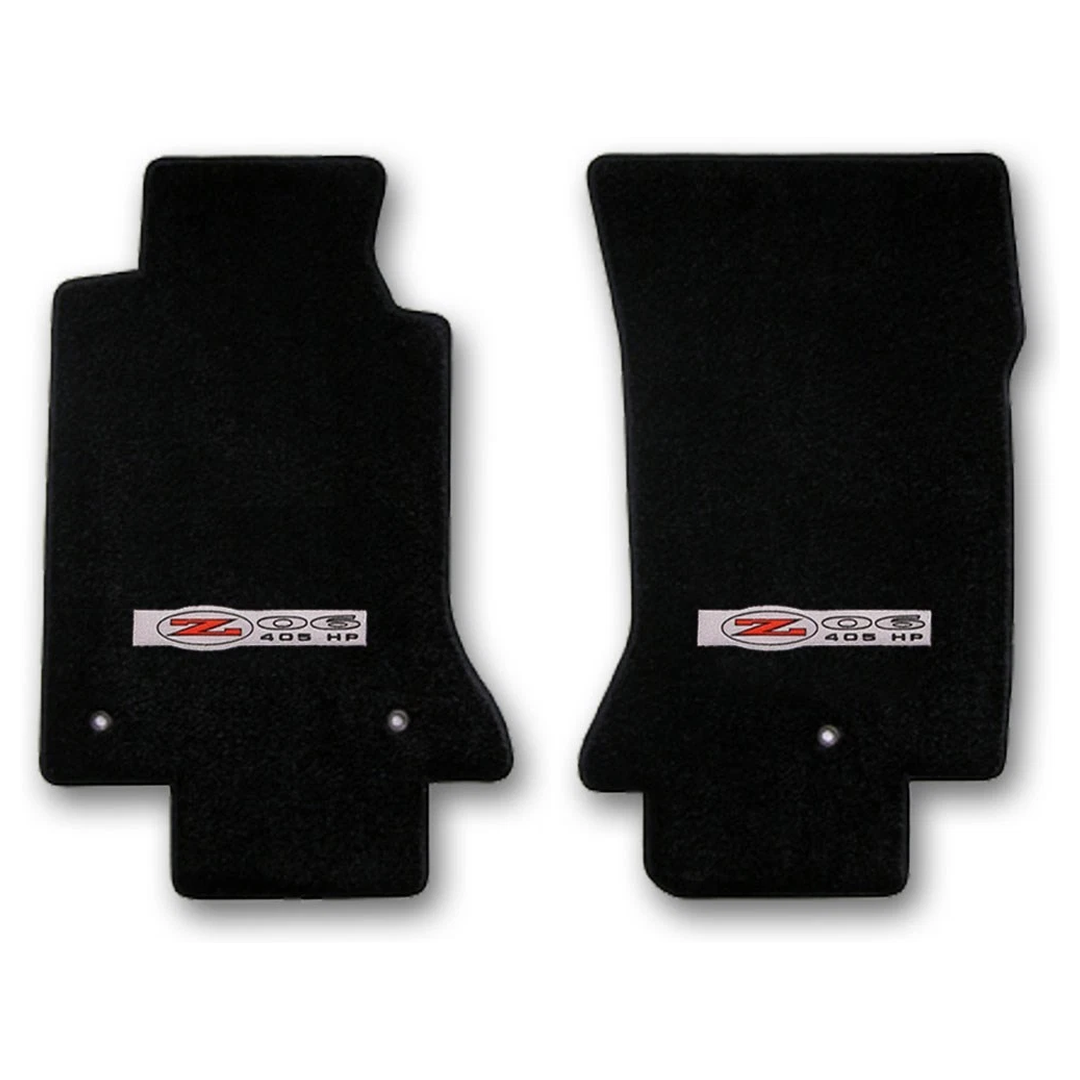 1997-2004 C5 Corvette Lloyd front floor mats - Black with Z06 405 HP Logo