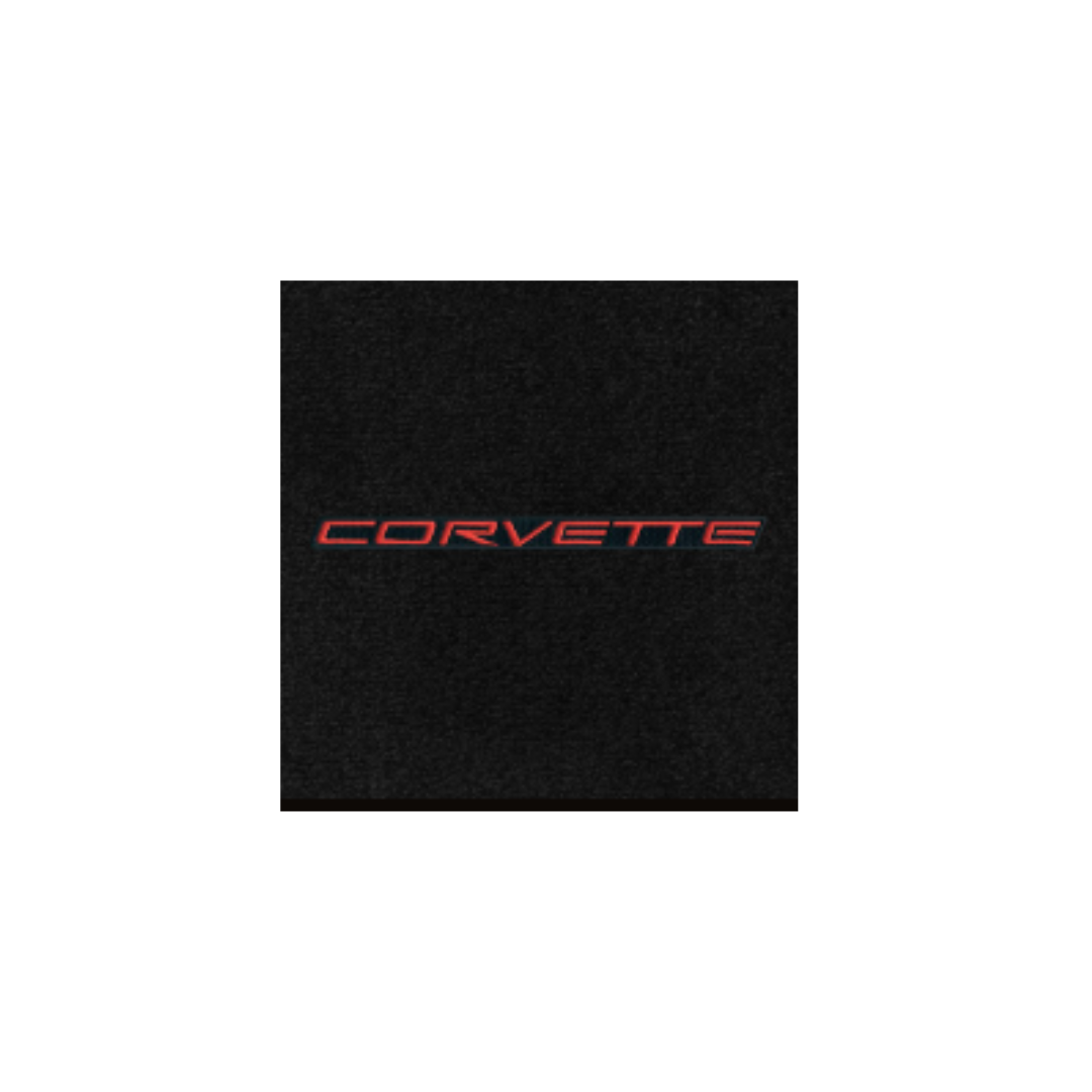 1997-2004 C5 Corvette Lloyd Velourtex Floor Mats - Corvette script, red