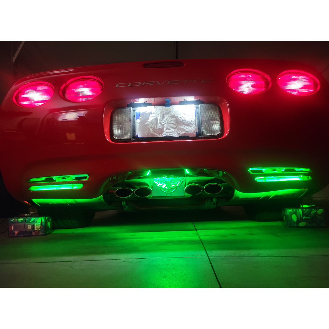 C5 Rear Fascia LED Lighting Kit with Exhaust Enhancer Plate Lighting Kit