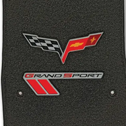 C6 Corvette Crossed Flags and Grand Sport logo - close-up