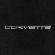Lloyd Corvette Word Applique Silver on Black (2005-on) - C6 Corvette floor mat emblem