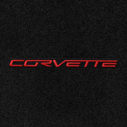Lloyd Corvette Word Applique Red on Black (2005-on) - C6 Corvette floor mat emblem