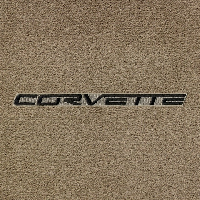 Lloyd Corvette Word Applique Black on Beige (2005-on) - C6 Corvette floor mat emblem