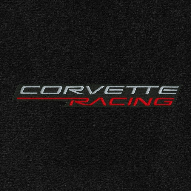 Lloyd Corvette Racing Logo Applique - Silver-Red Black Background C6 (2005-On) - C6 Corvette floor mat emblem