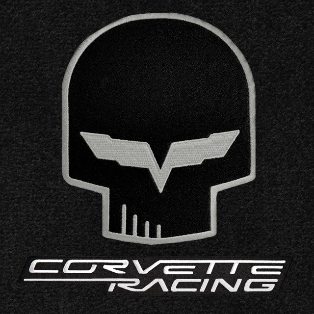 Lloyd Jake & C6 Racing Silver on Black App (444) - C6 Corvette floor mat emblem