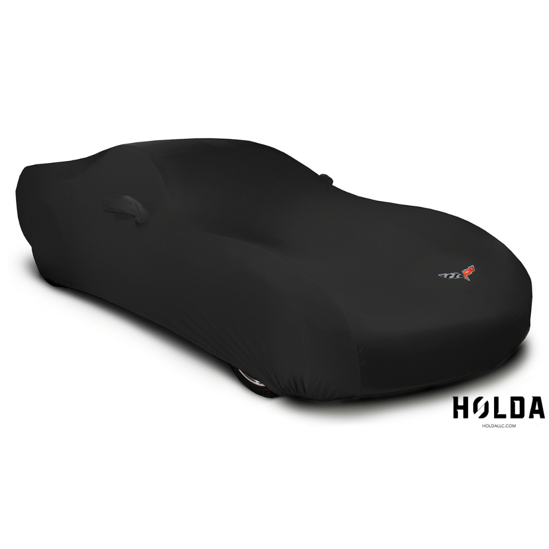 2005-2013 C6 Corvette Logo Holda Stretch Indoor Car Cover with Folding Graphic Sunshield