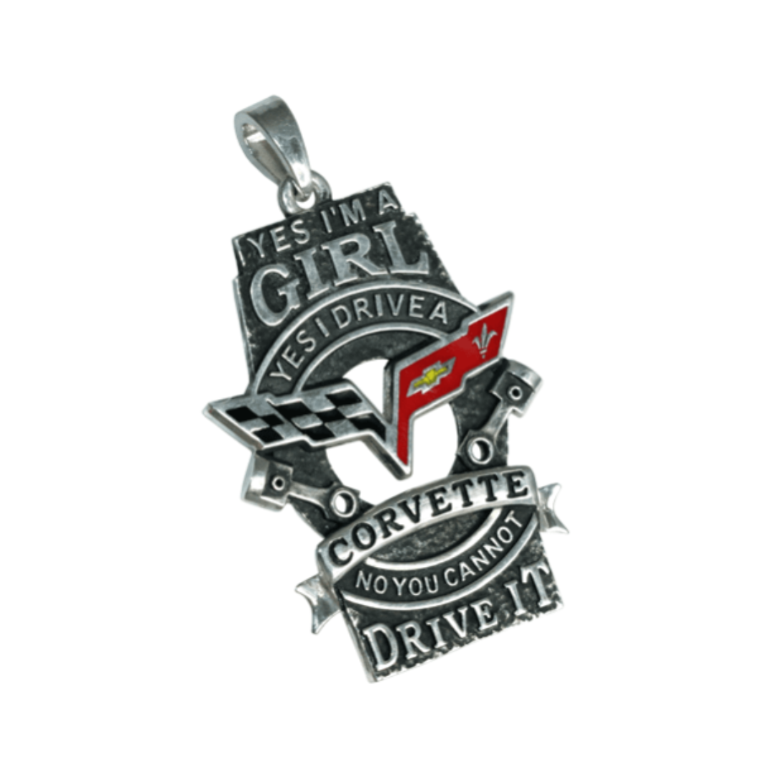 C6 Ladies Corvette Drive It Like A Girl Pendant