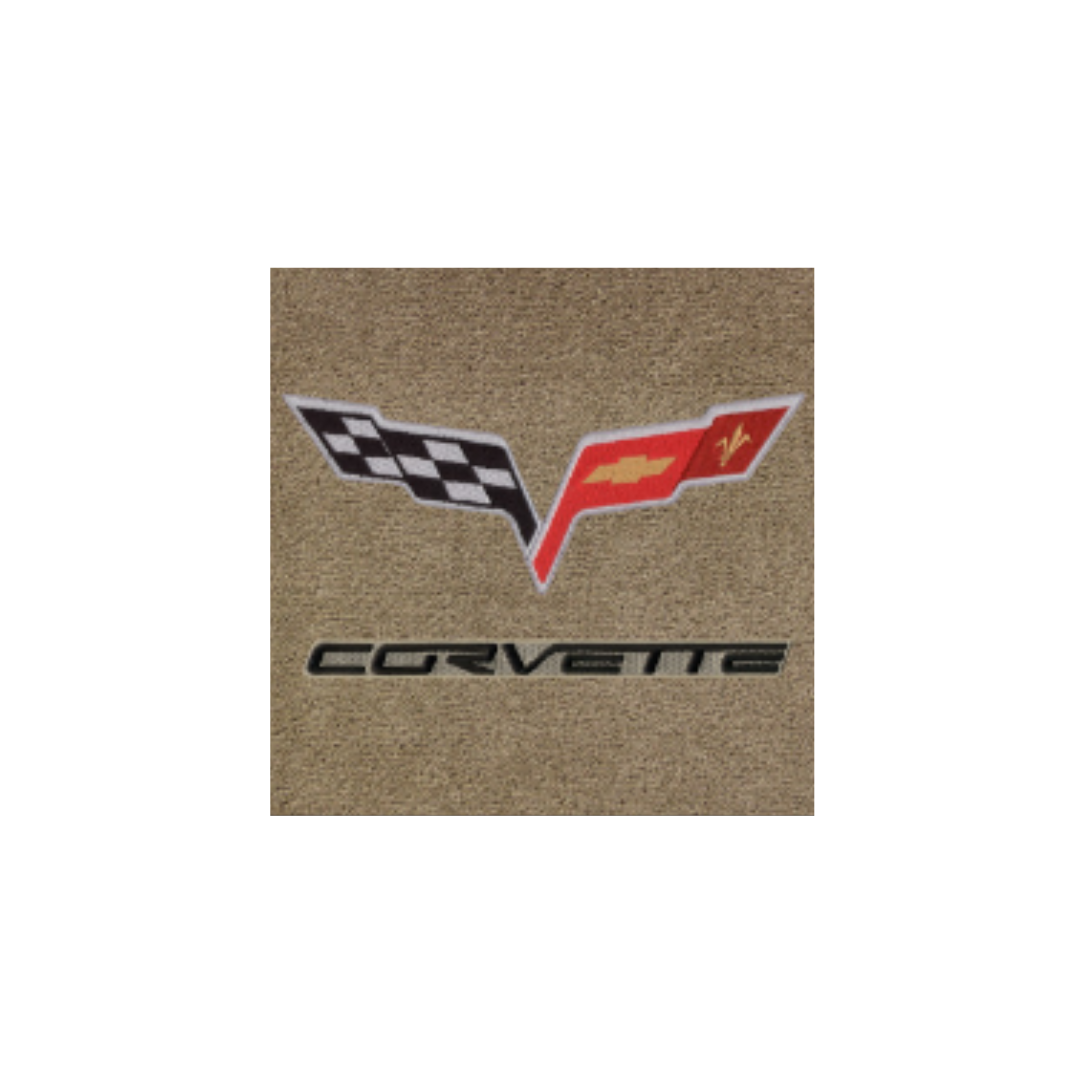 2005-2013 C6 Corvette Lloyd Ultimat Floor Mats - C6 logo and Corvette script, black