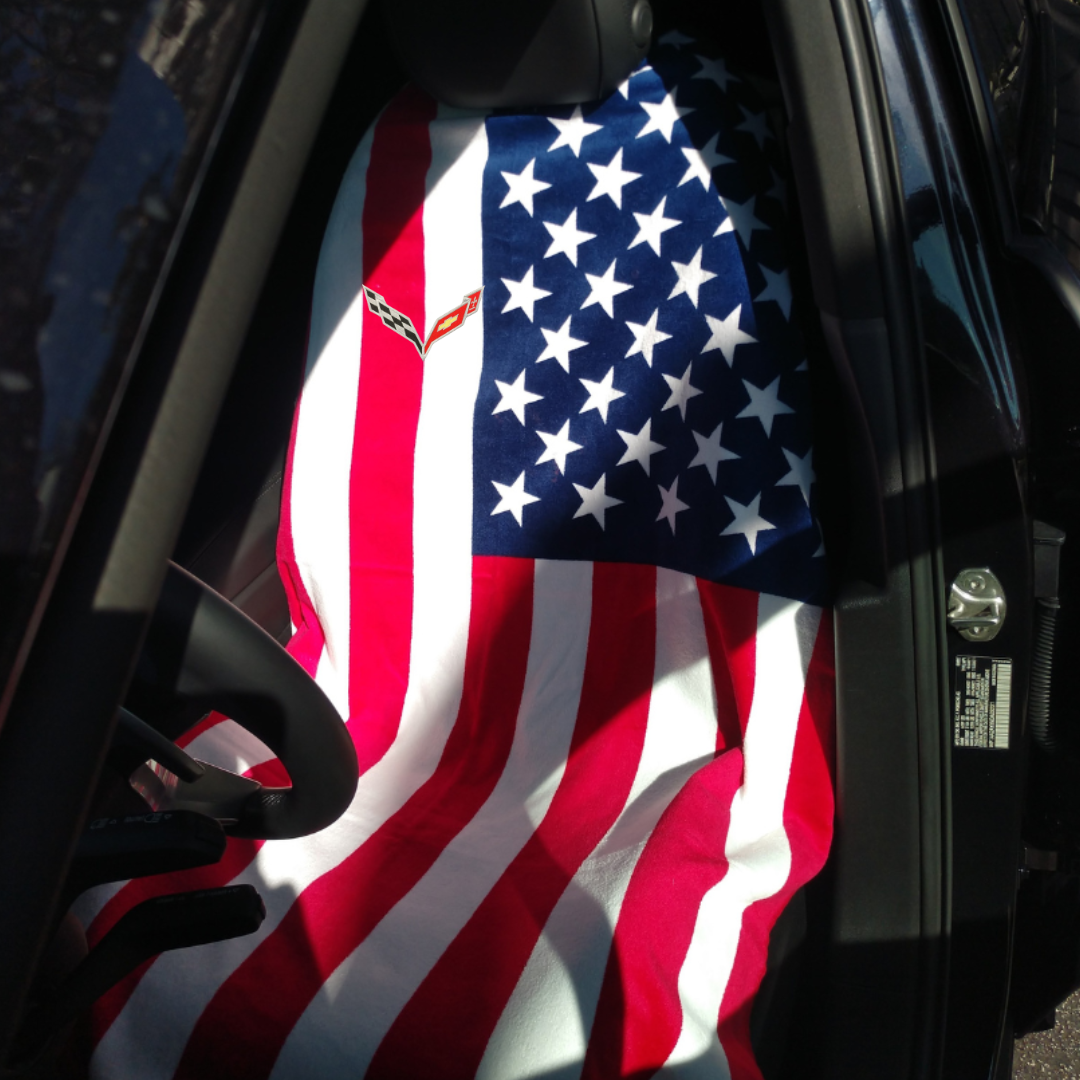 C7 Corvette American Flag Towel2Go Seat Cover