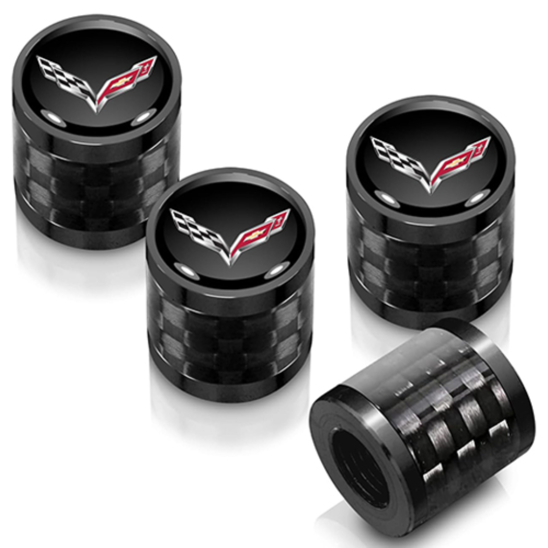 C7 Corvette Carbon Fiber Valve Stem Caps