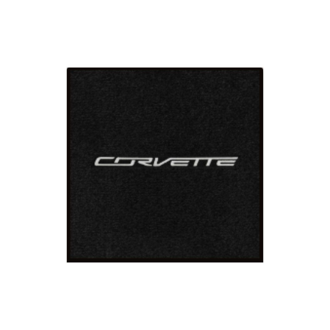 2014-2019 C7 Corvette Lloyd Velourtex Floor Mats - Silver Corvette script