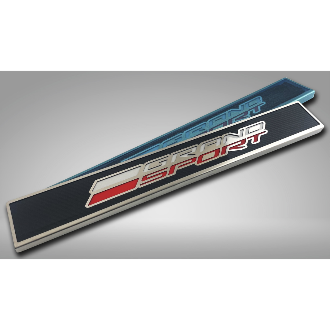 C7 Corvette Grand Sport Replacement Door Sills - Carbon Fiber with Stainless Steel Trim