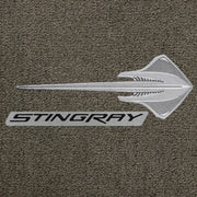 Lloyd C7 Stingray Emblem & Stingray Script Blk On Silver - C7 Corvette floor mat emblem