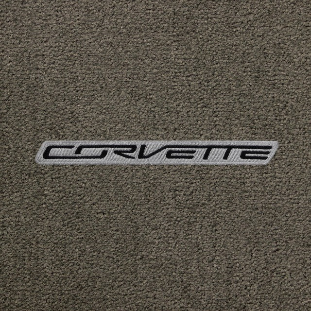 Lloyd C7 Corvette Script (Black Letters/Silver Background) - C7 Corvette floor mat emblem